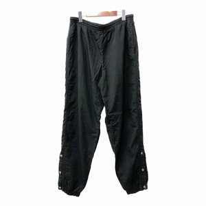 90年代 NIKE ナイキ ナイロン サイドスナップ トラックパンツ スポーツ ブラック (メンズ L) 中古 古着 Q2416