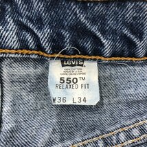 90年代 USA製 Levi's リーバイス 550 デニムパンツ アメカジ ブルー (メンズ W36 L34) 中古 古着 Q2457_画像6