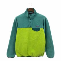 patagonia パタゴニア SYNCHILLA シンチラ スナップT フリースジャケット アウトドア エメラルドグリーン (レディース M) 中古 古着 Q2489_画像1