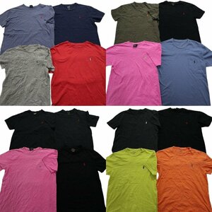 古着卸 まとめ売り ラルフローレン 半袖Tシャツ 16枚セット (メンズ XS /S /Ｍ ) ワンポイント ブランドロゴ カラー 胸ポケット MS1790
