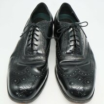 SALE/// FLORSHEIM 内羽根式 ウィングチップ 本革 レザー 革靴 レザーシューズ ブラック ( メンズ 9 1/2 3E ≒ 27.5cm ) KA0137_画像1