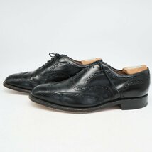 SALE/// Johnston&Murphy 内羽根式 ウィングチップ 本革 革靴 レザーシューズ ブラック ( メンズ 8 1/2 DB ≒ 26.5cm ) KA0218_画像3