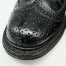 SALE/// FLORSHEIM フローシャイム 外羽根式 ロングウィングチップ 本革 型押し ブラック ( メンズ 8 1/2 D ≒ 26.5cm ) KA0239_画像6