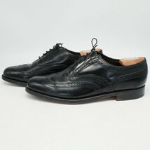 SALE/// FLORSHEIM フローシャイム 内羽根式 ウィングチップ 本革 レザー 革靴 ブラック ( メンズ 8 1/2 D ≒ 26.5cm ) KA0209_画像3