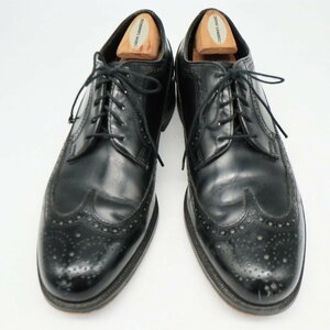 SALE/// FLORSHEIM フローシャイム 外羽根式 ロングウィングチップ 本革 レザー 革靴 ブラック ( メンズ 9 D ≒ 27cm ) KA0223