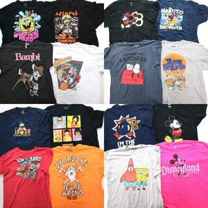 ◎キャラクター系半袖Tシャツ set ディズニー ナルト 他 (メンズ3XL/2XL) 16枚セット まとめ売り 古着卸 1円スタート ST10 MP9691