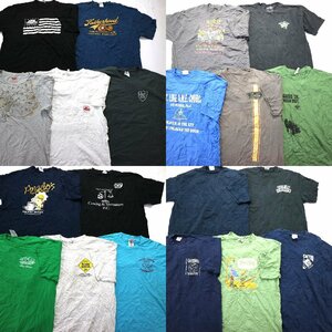 ◎カラーＴシャツ set アメリカ古着 ワンポイント 他 (メンズXL) 20枚セット まとめ売り 古着卸 1円スタート aa01 MP8854