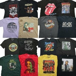 古着卸 まとめ売り 音楽・バンド 半袖Tシャツ 16枚セット (メンズ XL /2XL ) レッドツェッペリン ニルヴァーナ MS0027