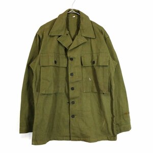 40年代 米軍実物 U.S.ARMY M-43 HBTジャケット ミリタリー 戦闘服 アウター ヘリンボーンツイル オリーブ (メンズ 36R) N9711