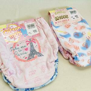 307.新品　女の子　パンツ　下着　インナー　ショーツ　100cm 4枚組　ショーツ 女児ショーツ ピンク 水色　キッズ　子供　セット まとめて