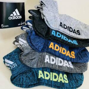 378.新品　5足セット　アディダス　靴下　くつ下　ソックス　21 22 23 21-23 男の子　女の子　　adidas 5枚組　　くつした　5点セット