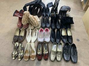 M-5852 [ включение в покупку не возможно ]980 иен ~ текущее состояние товар женский обувь суммировать 20 пар комплект ботинки спортивные туфли туфли-лодочки сандалии 22-22.5cm S размер 