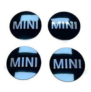 MINI ミニ センターキャップ ステッカー 56.5mm ブラック アルミ製 4枚セット 新品未使用 送料無料 BMW