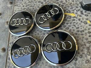 アウディ センターキャップ 61mm ブラック 4個セット AUDI 新品 未使用 送料無料