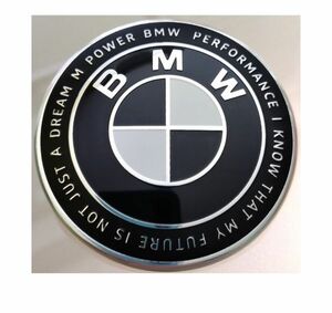 BMW エンブレム 74mm ５０周年 ブラック ホワイト 防止フィルム付き 新品未使用 送料無料