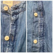 送料無料 美品 GAP ギャップ vintage ビンテージ INDIGO インディゴ ノーカラー バンドカラー シャツdenim デニム old easy relaxed fit XL_画像7