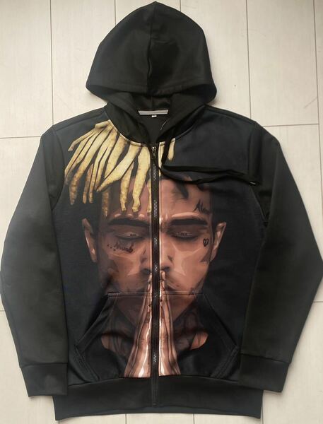 送料無料 XXX TENTACION エックス テンタシオン FULLZIP フルジップ ジャージ スウェット パーカー HOODIE フーディ BLACK ブラック 黒 M L