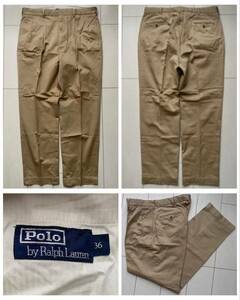 送料無料 未使用 美品 DEAD STOCK 90s vintageビンテージ POLO ラルフローレン CHINO チノパン チノ スラックス パンツ RRL country W36L31