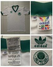 送料無料 希少 80s made brazil ブラジル製 vintage ビンテージ adidas アディダス PALMEIRAS パルメイラス ユニフォーム ゲームシャツ XXL_画像1