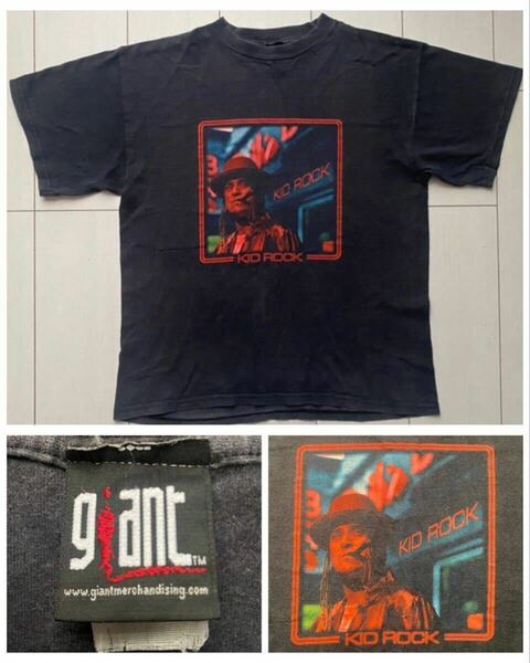 送料無料 美品 90s vintage ビンテージ GIANT ジャイアント KID ROCK キッド ロック Tシャツ MIXTURE BAND RAP ラップ BLACK ブラック M L