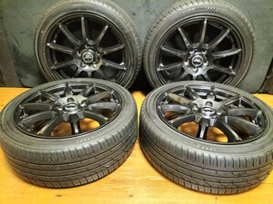 A-TECH SCHNEIDER MID LIGHT MODEL 17インチタイヤホイール 7J +48 114.3-5H ハブ径73mm 215/45R17 エアバルブ新品 バランス調整済み