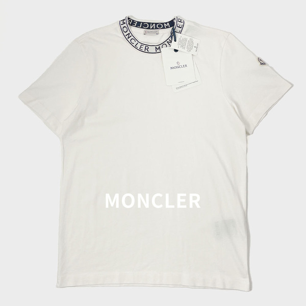 未使用 MONCLER 22SS モンクレール NECK LOGO クールネックロゴ Tシャツ 白 XS メンズ レディース