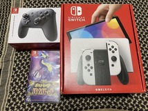 中古美品　Nintendo Switch 有機ELモデル ホワイト　送料無料　ポケモン　バイオレット　新品　proコントローラー　_画像1