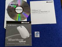 Microsoft インテリポイント 3.2　Mac1.1 マウスソフトウェア CD-ROM Win 2000 NT 98 Mac OS IntelliPoint PentiumIII シール付_画像1