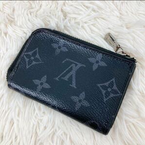 美品 ルイヴィトン LOUIS VUITTON ポルトモネ ジュール モノグラム エクリプス M63536 ミニ財布 小銭入れ コインケース レザー ブラック 黒の画像1