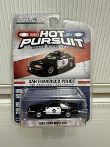 GREENLIGHT HOT PURSUIT 1993 FORD MUSTANG サンフランシスコ カリフォルニア ポリス 1/64 グリーンライト フォード マスタング ジオラマ 