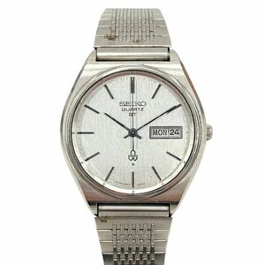 【イチオク】 セイコー SEIKO クォーツ QUARTZ QT デイデイト SS シルバー 文字盤 3針 シングルクォーツ 腕時計 3803-8000-G 訳有