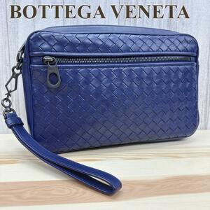 ボッテガヴェネタ BOTTEGA VENETA クラッチバッグ セカンドバッグ イントレチャート ネイビー