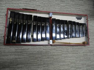  Showa Retro xylophone A-440 folding type case attaching compact (5705)
