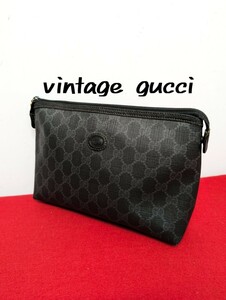 良品 極希少！gucci GG柄 クラッチバッグ ポーチ ブラックセカンドバッグ