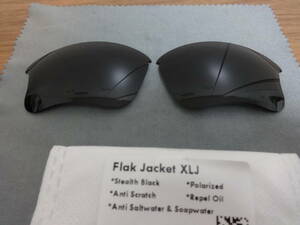 超処分価格！ POLARIZED刻印入り★ フラックジャケット XLJ用 カスタム偏光ハイグレードレンズ BLACK Polarized 新品 Flak Jacket XLJ