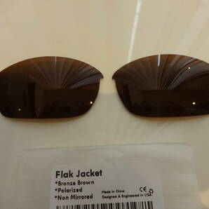 処分価格！★オークリー フラックジャケット用 カスタム偏光レンズ BRONZE BROWN Color Polarized 新品  Oakley Flak Jacket Sunglassesの画像1