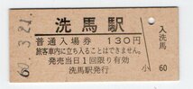 ☆ 国鉄　中央線　洗馬駅　１３０円入場券　S６０年　無人化最終日☆_画像1