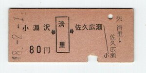 ★国鉄　小海線　清里駅　両矢式　乗車券　S４８年★