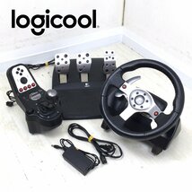 1202【ジャンク】 Logicool ロジクール G25 Racing Wheel E-UP15 ハンドル コントローラー ペダル シフトレバー セット_画像1