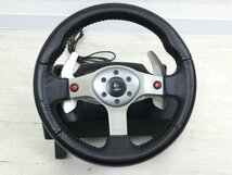 1202【ジャンク】 Logicool ロジクール G25 Racing Wheel E-UP15 ハンドル コントローラー ペダル シフトレバー セット_画像2