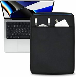 MacBook Pro 14インチ/13インチ・Air 13インチ 用 JustFit スリーブケース (ブラック/ブルー) AC