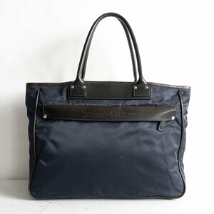 【ロングセラーモデル】FELISI 【14-26/DSトートバッグ】ネイビー ナイロン×レザー ビジネス バッグ MADE IN ITALY BAG 2403084