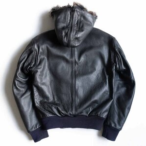 【美品】ALPHA INDUSTRIES【レザー N-3B フライトジャケット】L ブラック ライナー付き アルファ 2403124の画像3