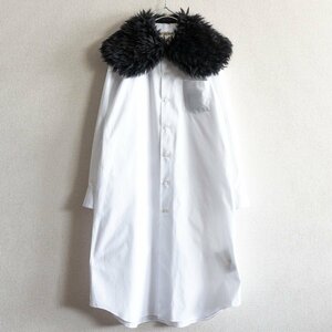 【美品/23AW】COMME des GARCONS 【 ファーカラー シャツワンピース】S 丸襟 ビッグカラー コムデギャルソン 2403281