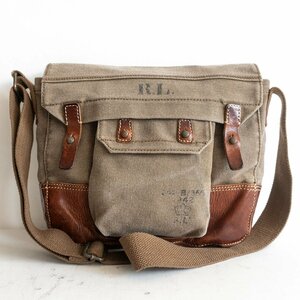 【希少】POLO RALPH LAUREN 【キャンバス×レザー ショルダーバッグ】 ポロ ラルフローレン BAG 2403288