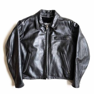 【美品/ビッグサイズ】SCHOTT【642/シングルライダースジャケット】44 ボアライナー付き 襟 レザー アメリカ製 ショット 2403279