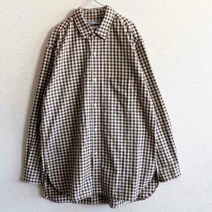 【極美品】CristaSeya 【 cotton oversized classic collar shirt】L コットン チェック シャツ クリスタセヤ 2403373