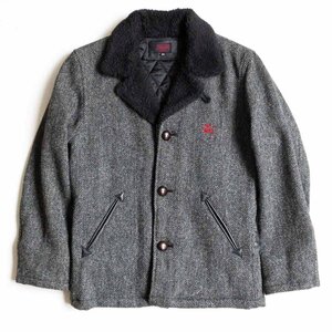 【美品】RJB【×Harris Tweed ボア ランチコート 】 38 フラットヘッド ハリスツイード ウール ラムスキン u2403070