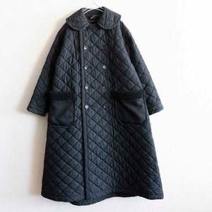 【美品】tricot COMME des GARCONS 【2018AW/ 丸襟 キルティングコート】S トリコ コムデギャルソン ブラック 2403352