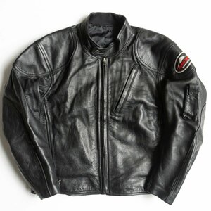 【美品】KUSHITANI【レーシングジャケット】 ブラック レザー ライダース ジャケット クシタニ 牛革 バイク u2403106